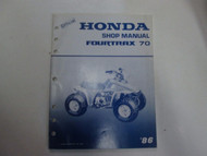 1986 Honda FOURTRAX 70 Shop Service Manual WATER DAMAGED STAINED FACTORY OEM 86