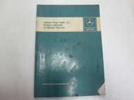 1986 MERCEDES Model 126.125 Engine 603.961 Intro into Service Manual STAINS WORN