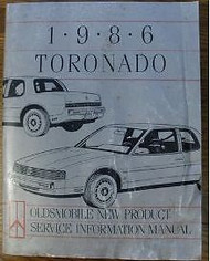 1986 Oldsmobile OLDS TORONADO NEW PRODUCT Manual OEM Factory