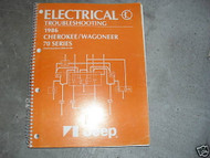 1986 Jeep Cherokee Wagoneer Electrical Troubleshooting Manual OEM ETM Factory