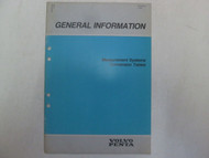 1986 Volvo Penta Measurement System Conversion Tables General Info Manual ***