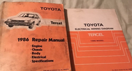 1986 Toyota Tercel Service Repair Shop Manual Set OEM W WIRING DIAGRAM BOOK EWD