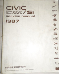 1987 Honda Civic CRX Repair Service Shop Manual OEM Factory
