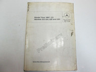 1987 Mercedes 107 124 126 201 Passenger Cars PRELIM INTRO into Service Manual