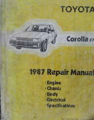 1987 TOYOTA COROLLA FF Service Repair Workshop Shop Manual OEM Worn