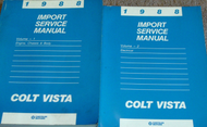 1988 Dodge COLT VISTA Workshop Shop Repair Service Manual Set OEM W Diagnostics