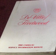 1988 GM Cadillac DEVILLE FLEETWOOD Service Shop Repair Manual OEM FACTORY