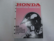 1988 Honda TRX300 FourTRAX TRX300FW FOURTRAX 4X4 Service Manual STAINED WORN