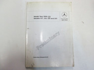 1988 Mercedes Benz Models 107 124 126 201 Preliminary Intro into Service Manual