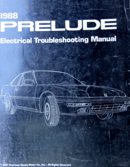 1988 Honda Prelude Electrical Troubleshooting Wiring Diagram Manual EWD ETM OEM