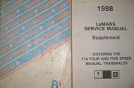 1988 PONTIAC LEMANS Service Shop Workshop Repair Manual OEM Set W Supplement GM
