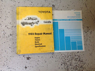 1988 TOYOTA COROLLA Service Shop Repair Manual SET W AC INSTALLATION Book OEM