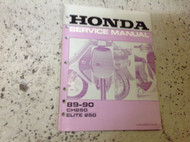 1989 1990 HONDA CH250 CH 250 ELITE 250 Service Shop Repair Workshop Manual OEM