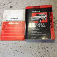 1989 Toyota 4RUNNER 4 RUNNER Service Shop Repair Manual Set W Wiring Diagram EWD