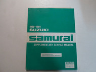 1990 91 92 93 1994 Suzuki Samurai Supplementary Service Shop Manual FACTORY