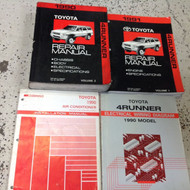 1990 1991 Toyota 4RUNNER 4 RUNNER Service Shop Repair Manual Set W EWD + AC Book