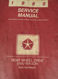 1990 Dodge Ram Van Wagon Rear Wheel Drive Service Shop Repair Workshop Manual 90