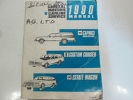 1990 CHEVROLET CAPRICE CUSTOM CRUISER ESTATE WAGON Shop Service Repair Manual B