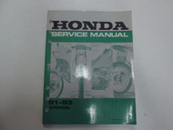 1991 1992 1993 Honda XR250L Service Shop Repair Manual STAINED MINOR WEAR OEM