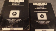 1991 Dodge Ram Van Wagon FWD Service Shop Repair Workshop Manual Set W Supplemen
