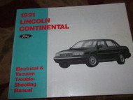 1991 Lincoln Continental Electrical & Vacuum Troubleshooting Manual EVTM OEM