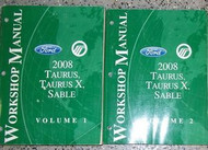 2008 Ford Taurus X Mercury Sable Service Shop Repair Manual Set OEM BRAND NEW