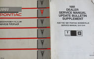 1991 Pontiac Bonneville Service Shop Repair Manual OEM Set W Supplement