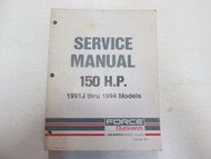 1991J thru 1994 Models Force Outboards 150 HP Service Manual STAINED FACTORY OEM