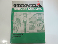 1992 1993 Honda CR125R CR125R Service Shop Repair Manual FACTORY OEM x