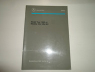 1992 MERCEDES BENZ Models 124 129 201 Introduction into Service Manual 1ST ED