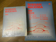 1992 Nissan Maxima Service Repair Shop Manual SET Factory W Wiring Diagram EWD