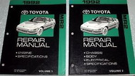 1992 Toyota MR2 MR 2 Service Repair Shop Workshop Manual Set 92 DEALERSHIP