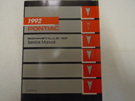 1992 Pontiac Bonneville SE Service Shop Repair Manual Factory OEM Book Used