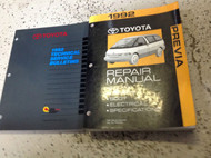 1992 TOYOTA PREVIA VAN Service Shop Repair Manual Set OEM W Technical Bulletin