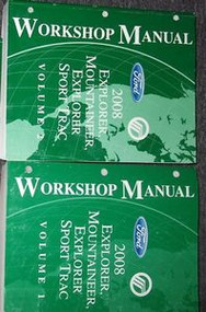 2008 FORD Explorer & Sport Trac Mountaineer Service Shop Repair Manual SET 2 VOL