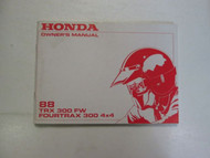 1988 Honda TRX 300 FW FOURTRAX 300 4x4 Owners Manual FACTORY OEM BOOK Used 88