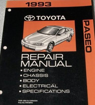 1993 TOYOTA PASEO Service Shop Workshop Repair Manual OEM 93 FACTORY