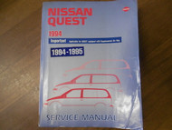 1994 1995 Nissan Quest Service Repair Workshop Shop Manual FACTORY OEM