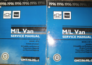 1996 GMC SAFARI & ASTRO VAN ML VAN M L VAN Service Shop Repair Manual Set OEM