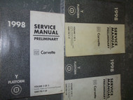 1998 Chevrolet Chevy CORVETTE Service Shop Repair Manual Set FACTORY Preliminary