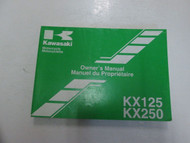 2001 Kawasaki KX125 KX250 Motorcycle Owners Operators Owner Manual NEW