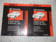 2001 Toyota 4Runner Service Repair Shop Workshop Manual Set NEW