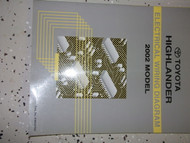 2002 Toyota HIGHLANDER SUV Electrical Wiring DIAGRAM Manual OEM WORN WRITING 02