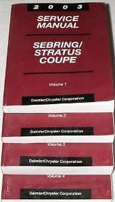 2003 DODGE STRATUS COUPE Service Shop Repair Workshop Manual Set FACTORY