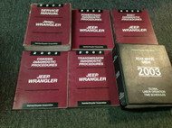 2003 JEEP WRANGLER Service Shop Repair Manual Set W Diagnostics + Labor Guide