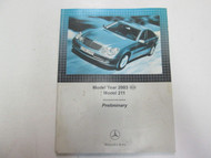 2003 Mercedes Benz Model 211 Intro to Service Manual PRELIMINARY STAINS OEM DEAL