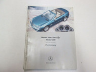 2003 Mercedes Benz Model 230 Preliminary Introduction into Service Manual STAINS