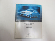 2003 Mercedes Benz Model 209 PRELIMINARY Introduction into Service Manual STAINS