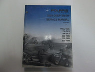 2003 Polaris Snowmobile Deep Snow Service Repair Workshop Manual NEW