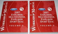 2007 FORD Explorer & Sport Trac Mountaineer Service Shop Manual SET NEW W EWD